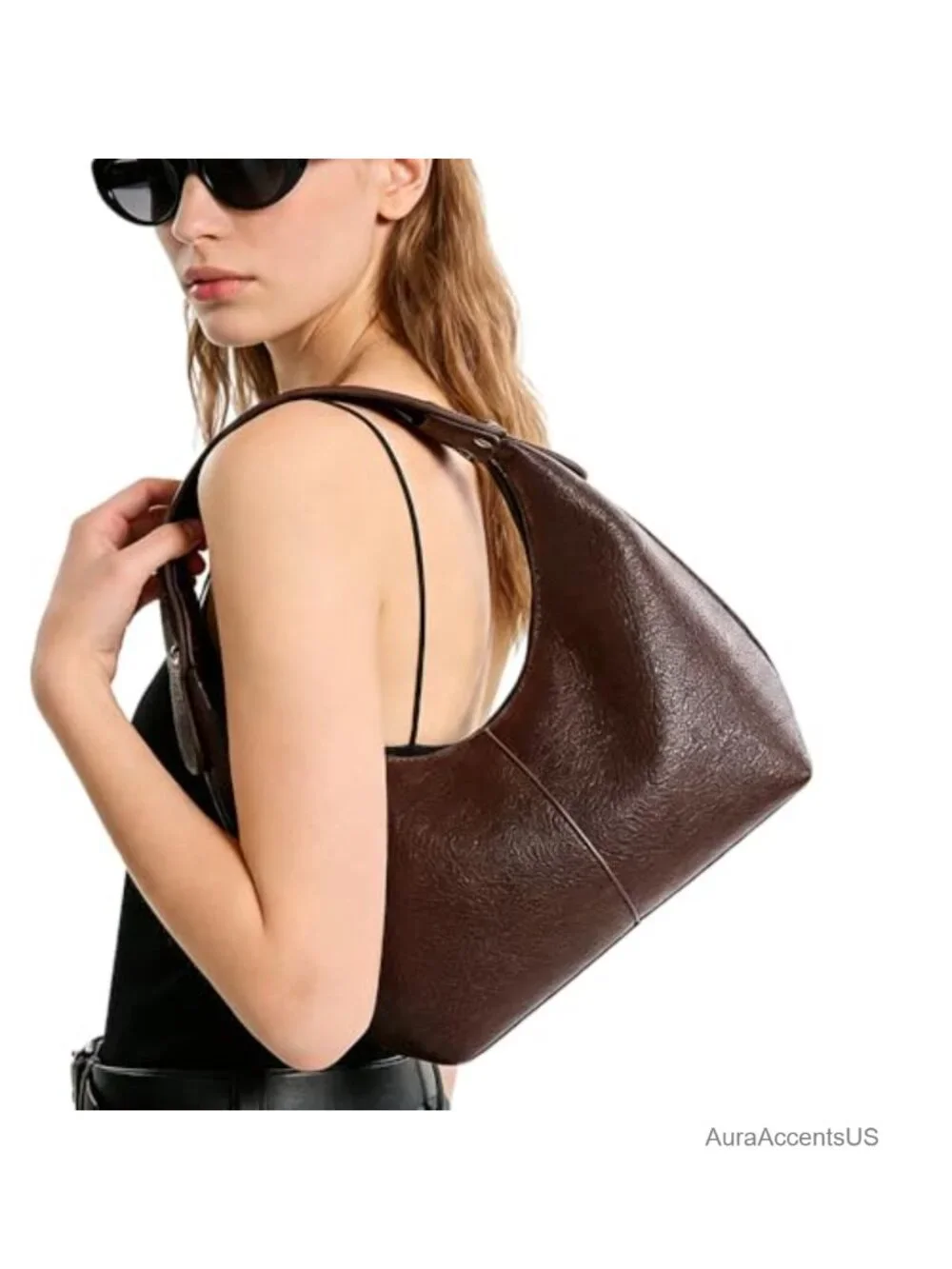 Vegan Leather Hobo Shoulder Bag Y2K Tote Purse